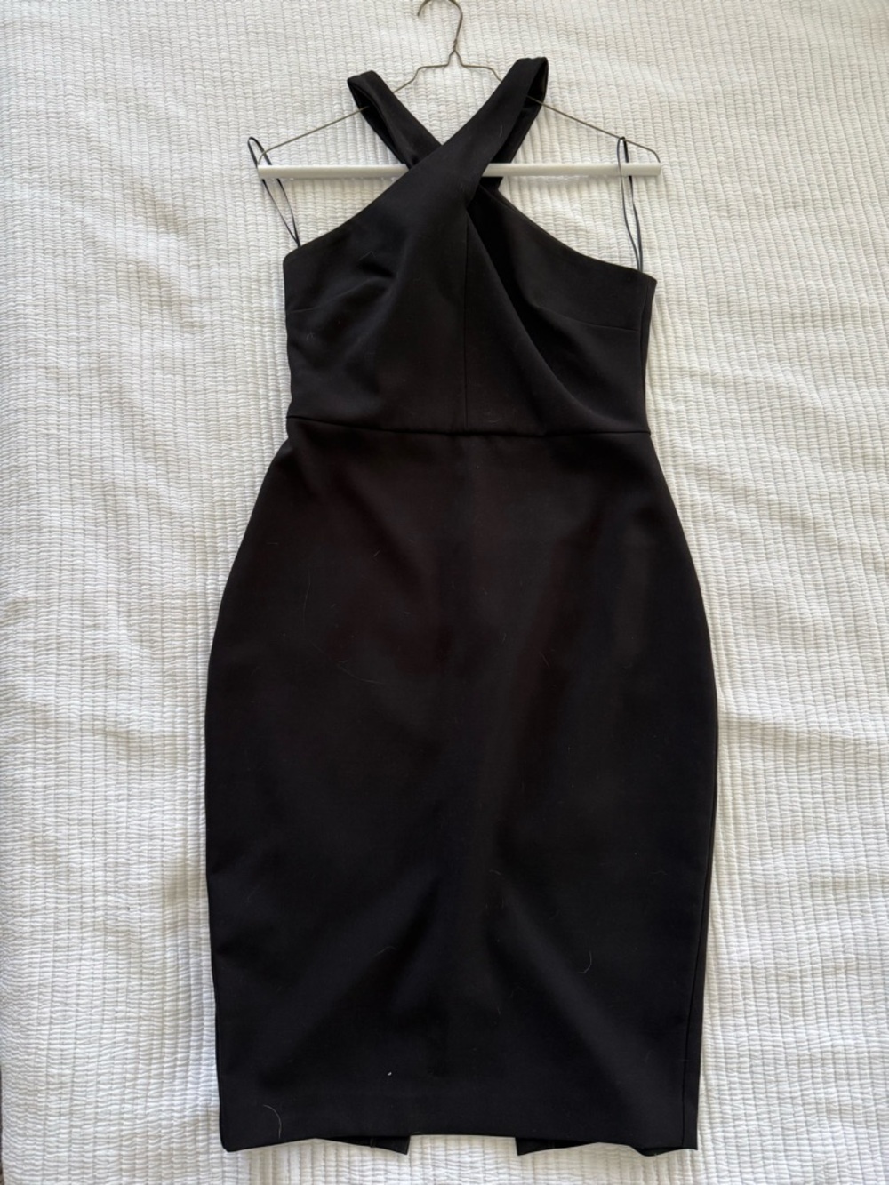 Likely Carolyn Black Cross-Front Sheath Dress